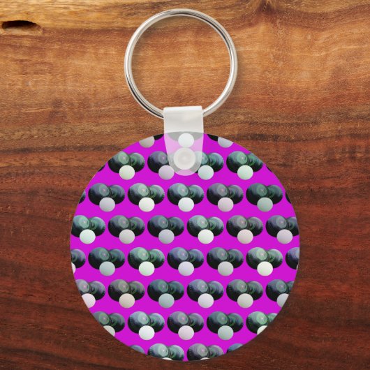 Muster der rosa Rasen, Schlüsselring Schlüsselanhänger (Rückseite)