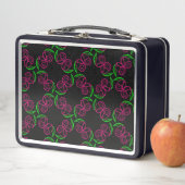 Muster der rosa Rose Metall Brotdose (Beispiel)