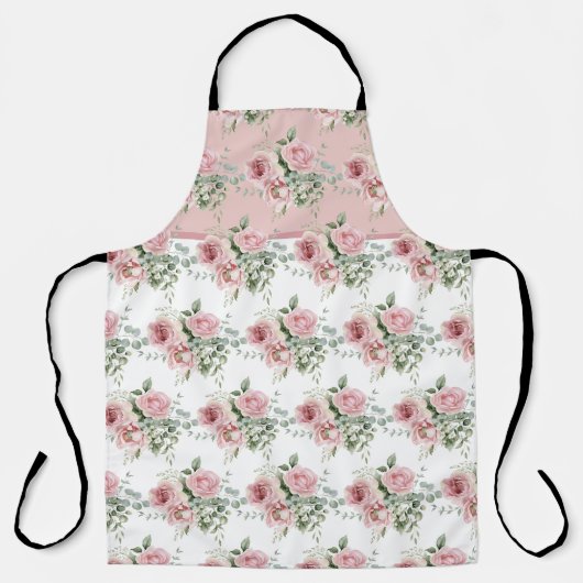 Muster der rosa Rose Schürze (Vorderseite)