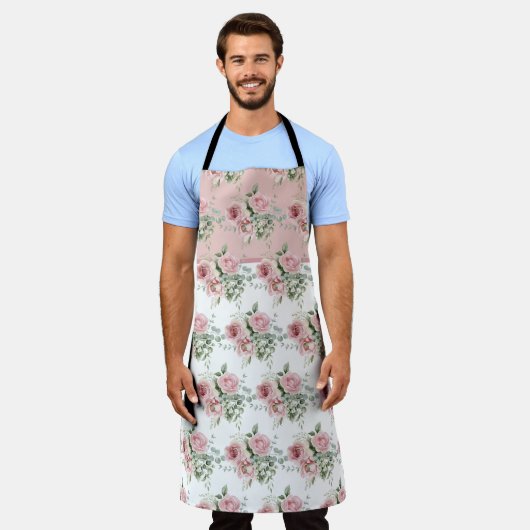 Muster der rosa Rose Schürze (Getragen)