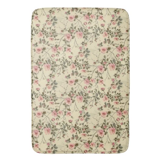 Muster der rosa Rosenbügel Badematte (Vorderseite Vertikal)