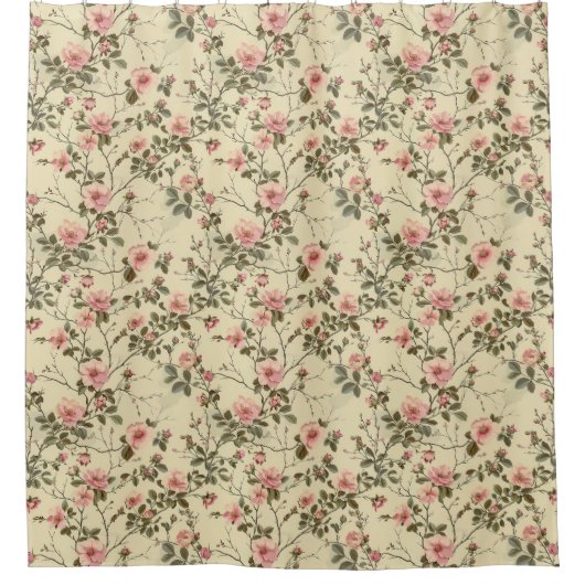 Muster der rosa Rosenbügel Duschvorhang (Vorderseite)