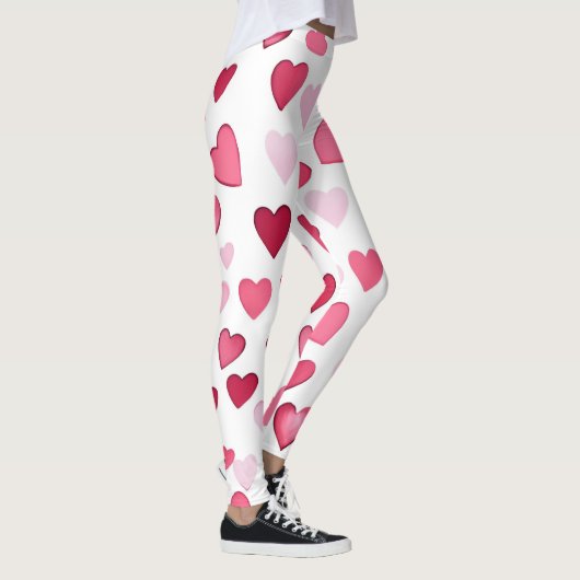 Muster der rosa roten Herzen Leggings (Rechts)