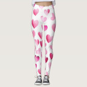 Muster der rosa roten Herzen Leggings (Vorderseite)