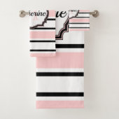 Muster der rosa Streifen Badhandtuch Set (Insitu)