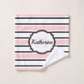 Muster der rosa Streifen Badhandtuch Set (Waschlappen)