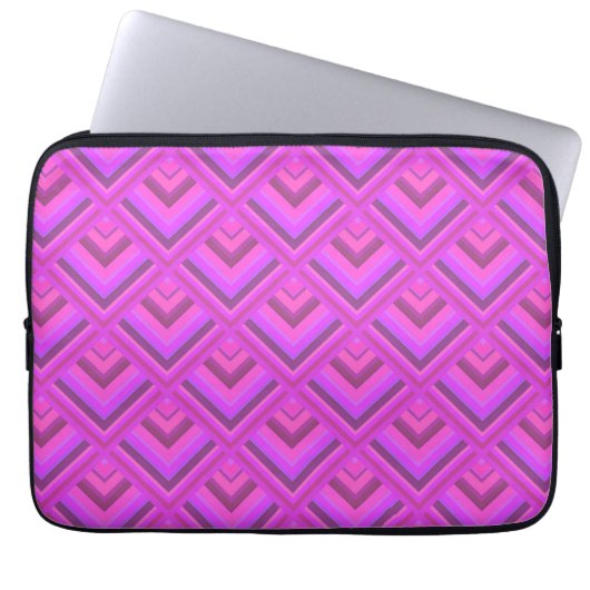 Muster der rosa Streifen Laptopschutzhülle (Vorderseite)