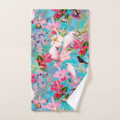Muster der rosa Tropenvogel und der orchitischen B Badhandtuch Set (Handtuch)