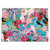 Muster der rosa Tropenvogel und der orchitischen B Große Geschenktüte (Vorderseite)