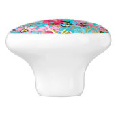 Muster der rosa Tropenvogel und der orchitischen B Keramikknauf (Seitenansicht)