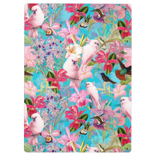 Muster der rosa Tropenvogel und der orchitischen B Klemmbrett (Rückseite)