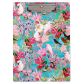 Muster der rosa Tropenvogel und der orchitischen B Klemmbrett (Vorderseite)