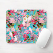 Muster der rosa Tropenvogel und der orchitischen B Mousepad (Mit Mouse)