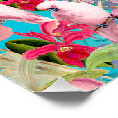 Muster der rosa Tropenvogel und der orchitischen B Poster (Ecke)