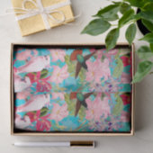 Muster der rosa Tropenvogel und der orchitischen B Seidenpapier (Geschenk)