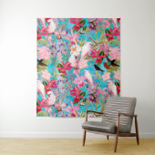 Muster der rosa Tropenvogel und der orchitischen B Wandteppich (Beispiel)