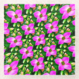 Muster der rosa tropischen Blume Glasuntersetzer