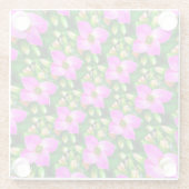 Muster der rosa tropischen Blume Glasuntersetzer (Rückseite)