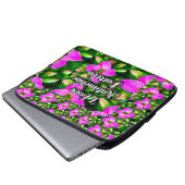 Muster der rosa tropischen Blume Laptopschutzhülle (Vorne Knopf)
