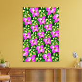 Muster der rosa tropischen Blume Leinwanddruck (Insitu (Wohnzimmer))
