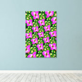 Muster der rosa tropischen Blume Leinwanddruck (Insitu (Holzboden))