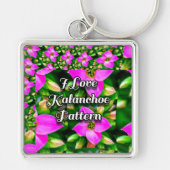 Muster der rosa tropischen Blume Schlüsselanhänger (Vorne)