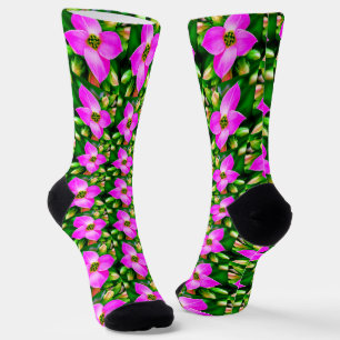 Muster der rosa tropischen Blume Socken