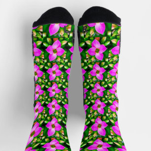 Muster der rosa tropischen Blume Socken