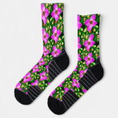 Muster der rosa tropischen Blume Socken (Links)