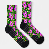 Muster der rosa tropischen Blume Socken (Rechts)