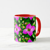 Muster der rosa tropischen Blume Tasse (VorderseiteRechts)