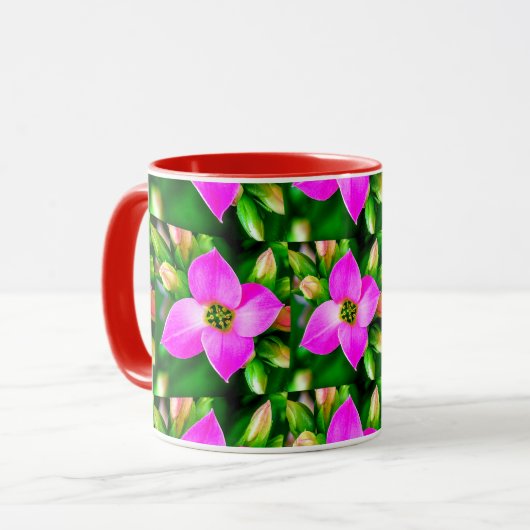 Muster der rosa tropischen Blume Tasse (Vorderseite Links)