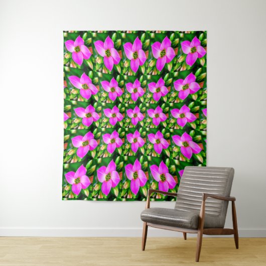 Muster der rosa tropischen Blume Wandteppich (Beispiel)