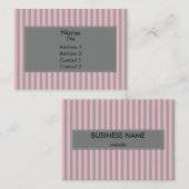 Muster der rosa und grauen Streifen Visitenkarte (Vorne/Hinten)