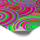 Muster der rosa und grünen Ränder Poster (Ecke)