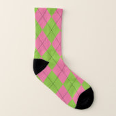 Muster der rosa und grünen Raute Socken (Rechts - Außen)