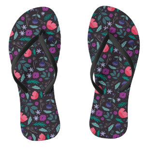 Muster der rosa und Lila Blütendarstellung Badesandalen