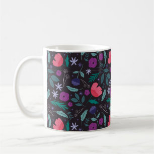 Muster der rosa und Lila Blütendarstellung Kaffeetasse