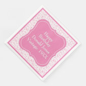Muster der rosa/weißen Bracket Number (85. Geburts Serviette (Ecke)