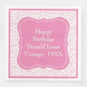 Muster der rosa/weißen Bracket Number (85. Geburts Serviette (Vorderseite)