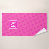 Muster der rosafarbenen Monogramm-Kreise Badehandtuch (Badehandtuch)