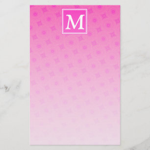 Muster der rosafarbenen Monogramm-Kreise Briefpapier