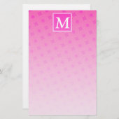 Muster der rosafarbenen Monogramm-Kreise Briefpapier (Vorne/Hinten)