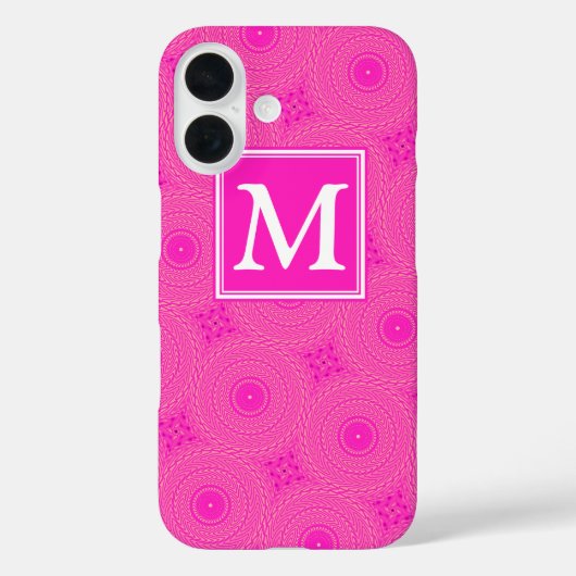Muster der rosafarbenen Monogramm-Kreise Case-Mate iPhone Hülle (Rückseite)