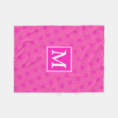 Muster der rosafarbenen Monogramm-Kreise Fleecedecke (Vorderseite (Horizontal))