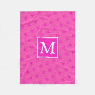 Muster der rosafarbenen Monogramm-Kreise Fleecedecke