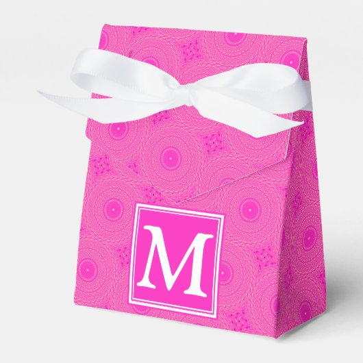 Muster der rosafarbenen Monogramm-Kreise Geschenkschachtel (Vorderseite)