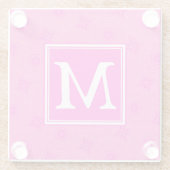 Muster der rosafarbenen Monogramm-Kreise Glasuntersetzer (Rückseite)