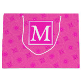 Muster der rosafarbenen Monogramm-Kreise Große Geschenktüte (Vorderseite)