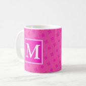 Muster der rosafarbenen Monogramm-Kreise Kaffeetasse (Vorderseite Links)